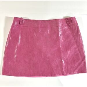 Vintage Express Skirt Juniors 13/14 Women's L Pink Leather Mini Y2K Barbie Boho